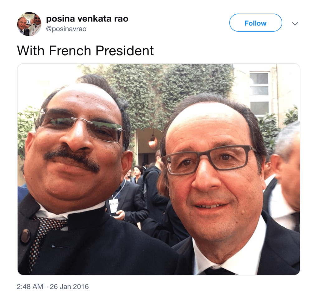 Posina Venkat Rao with Holande