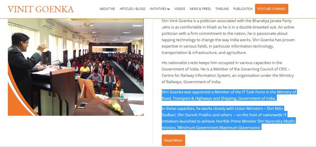 Vinit Goenka's Website.