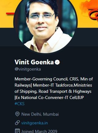 Vinit Goenka Twitter