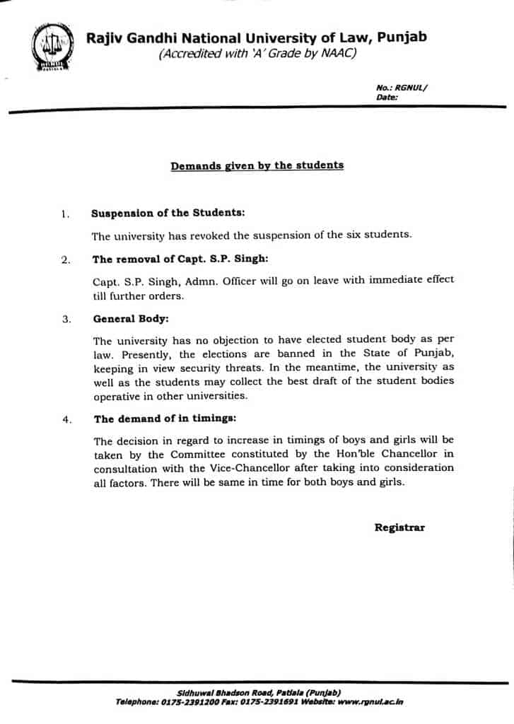 Rajiv Gandhi National University of Law 