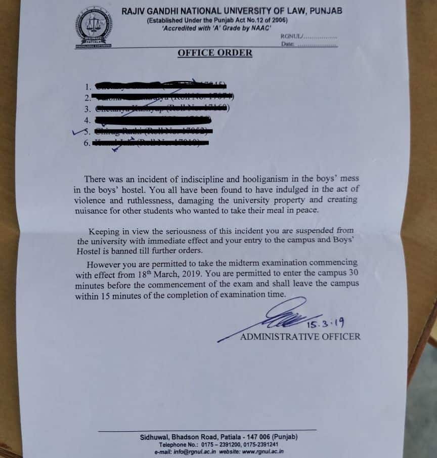 Rajiv Gandhi National University of Law 