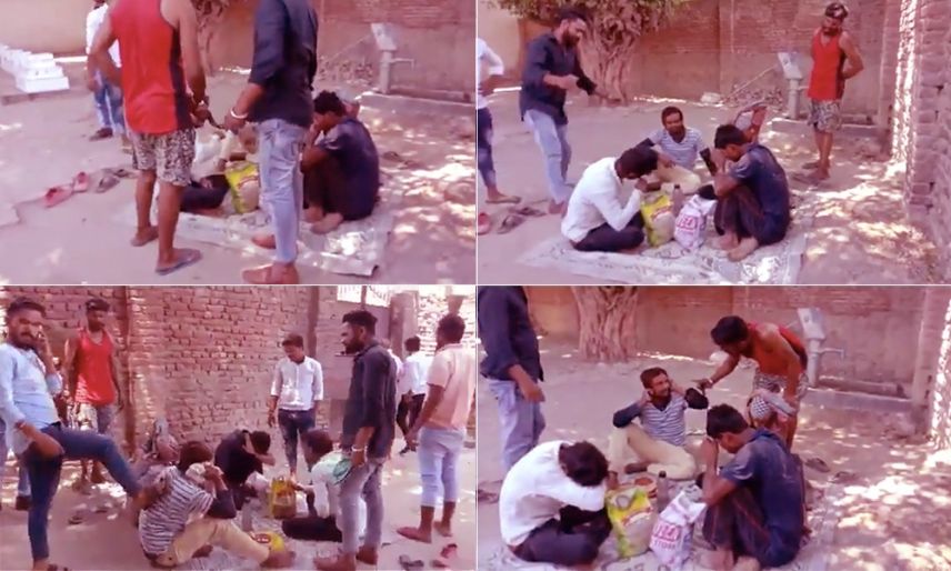 Bareilly Labourers Beaten With Slippers,