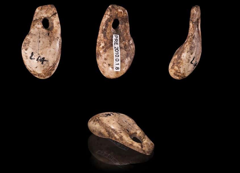 Ice age deer-tooth necklace