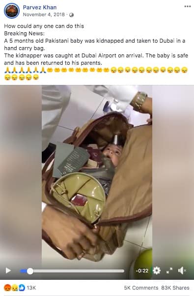 baby smuggled in a bag