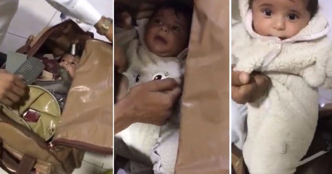 baby smuggled in a bag
